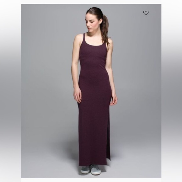 Lululemon Heathered Bordeaux Drama/Black Cherry Maxi Dress size small - Picture 1 of 15